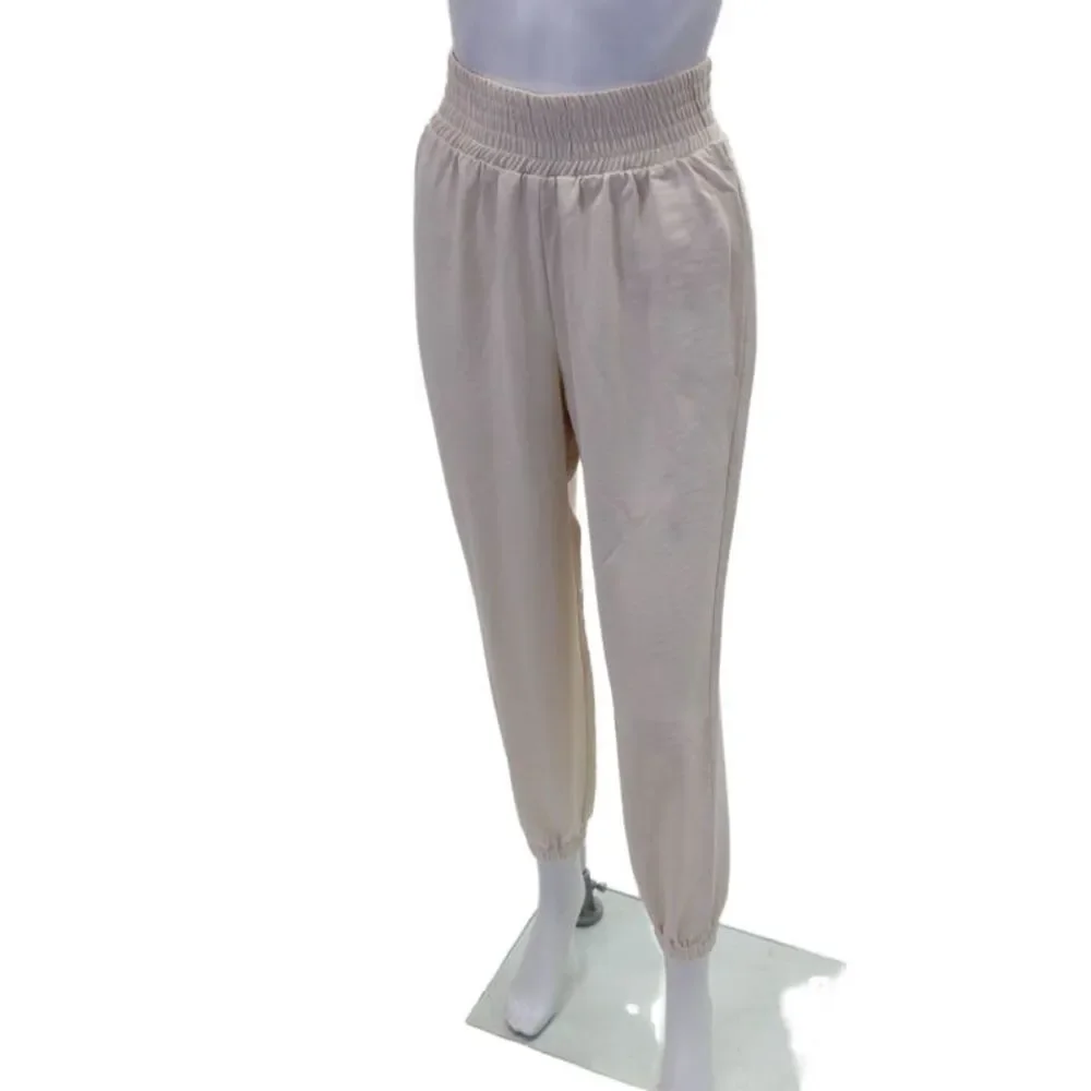 BB Dakota Womens Elastic Waist Pull On High-Rise Tapered Pants Beige Size